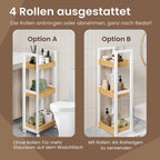 Trolley, bathroom shelf, nisplank bamboo