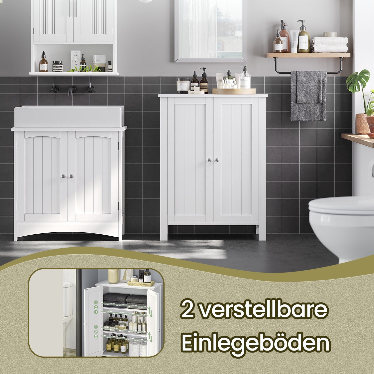 Bathroom furniture, detached bathroom cabinet, storage cupboard