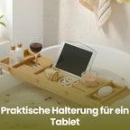 Bamplank of Bamboo - extendable, with cup holder and book aid