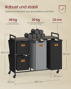 Laundry basket 4 courses chestnut-ink-black pigeon gray