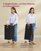 Laundry basket 4 courses chestnut-ink-black pigeon gray