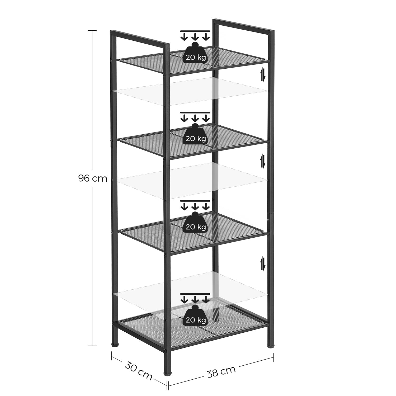 Bathroom rack - Standing rack - Plant rack - Bathroom cabinet - Black