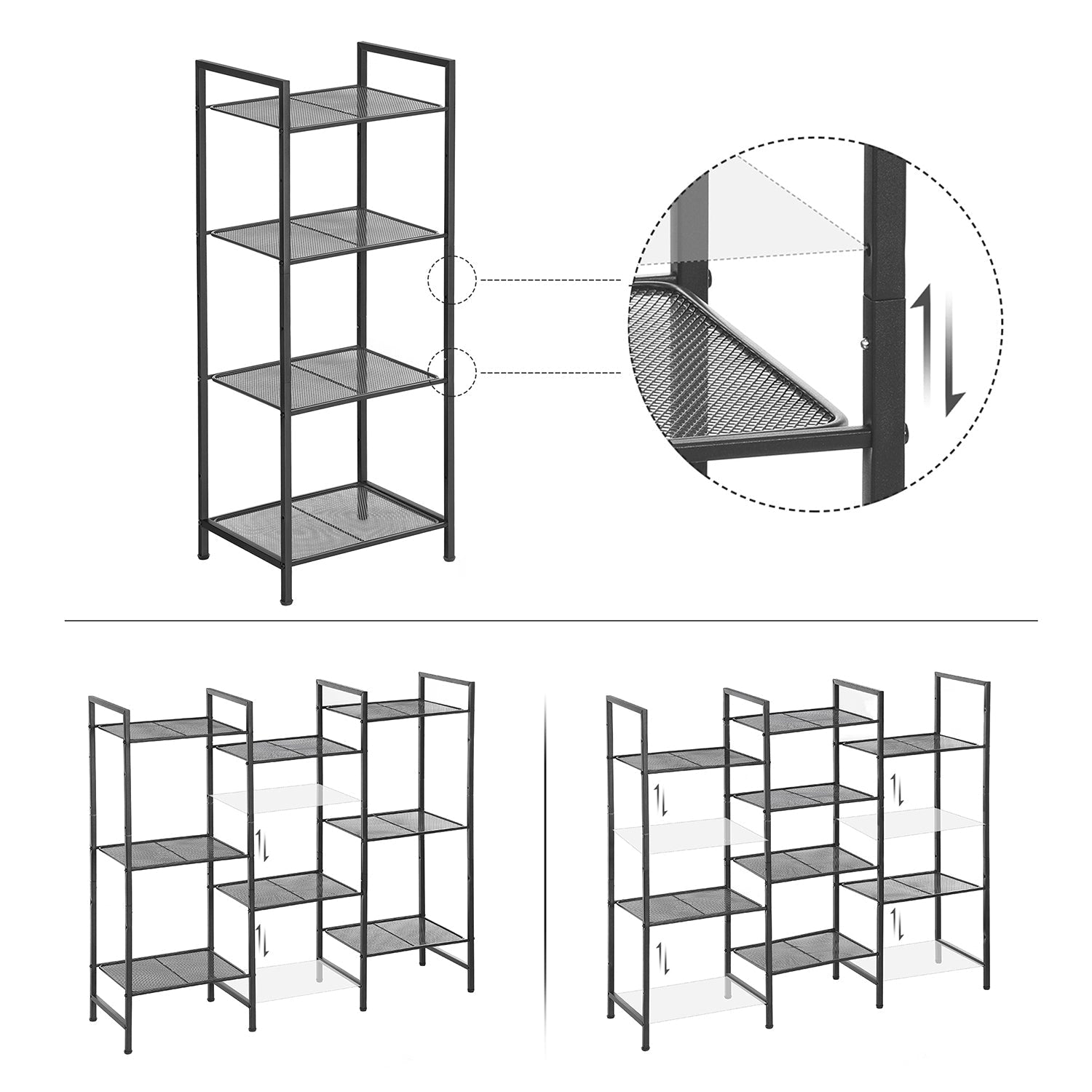 Bathroom rack - Standing rack - Plant rack - Bathroom cabinet - Black