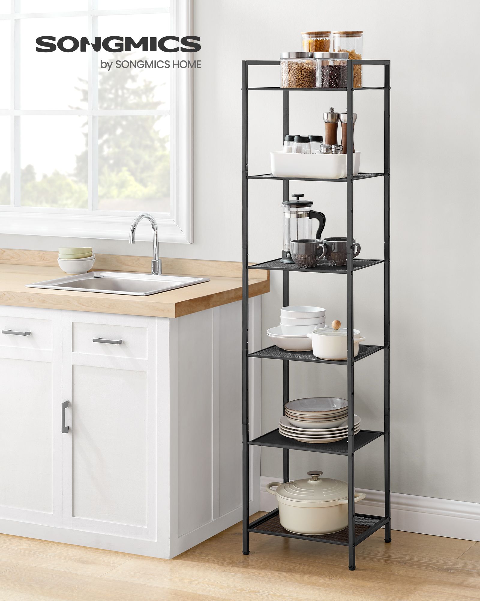 Bathroom shelf - with adjustable shelves - metal