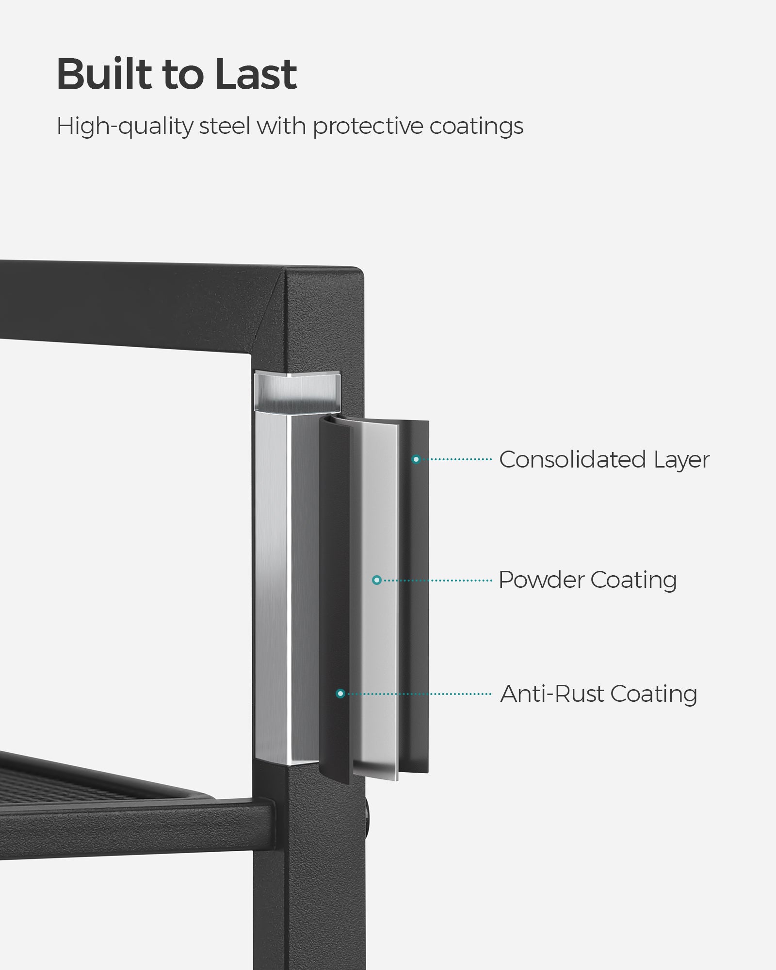 Bathroom shelf - with adjustable shelves - metal