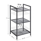Side table - Bathroom rack - Bathroom shelf - Kitchen shelf - Black