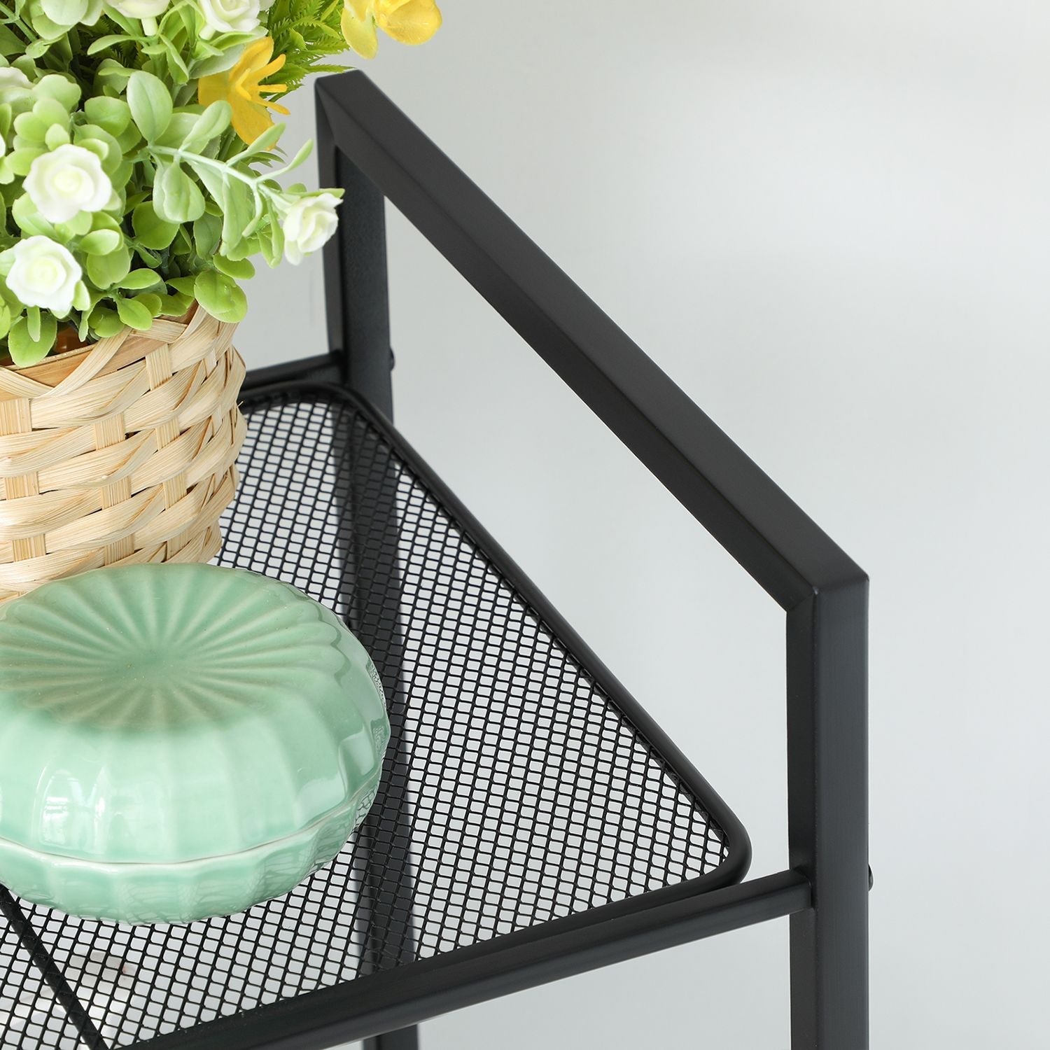 Side table - Bathroom rack - Bathroom shelf - Kitchen shelf - Black