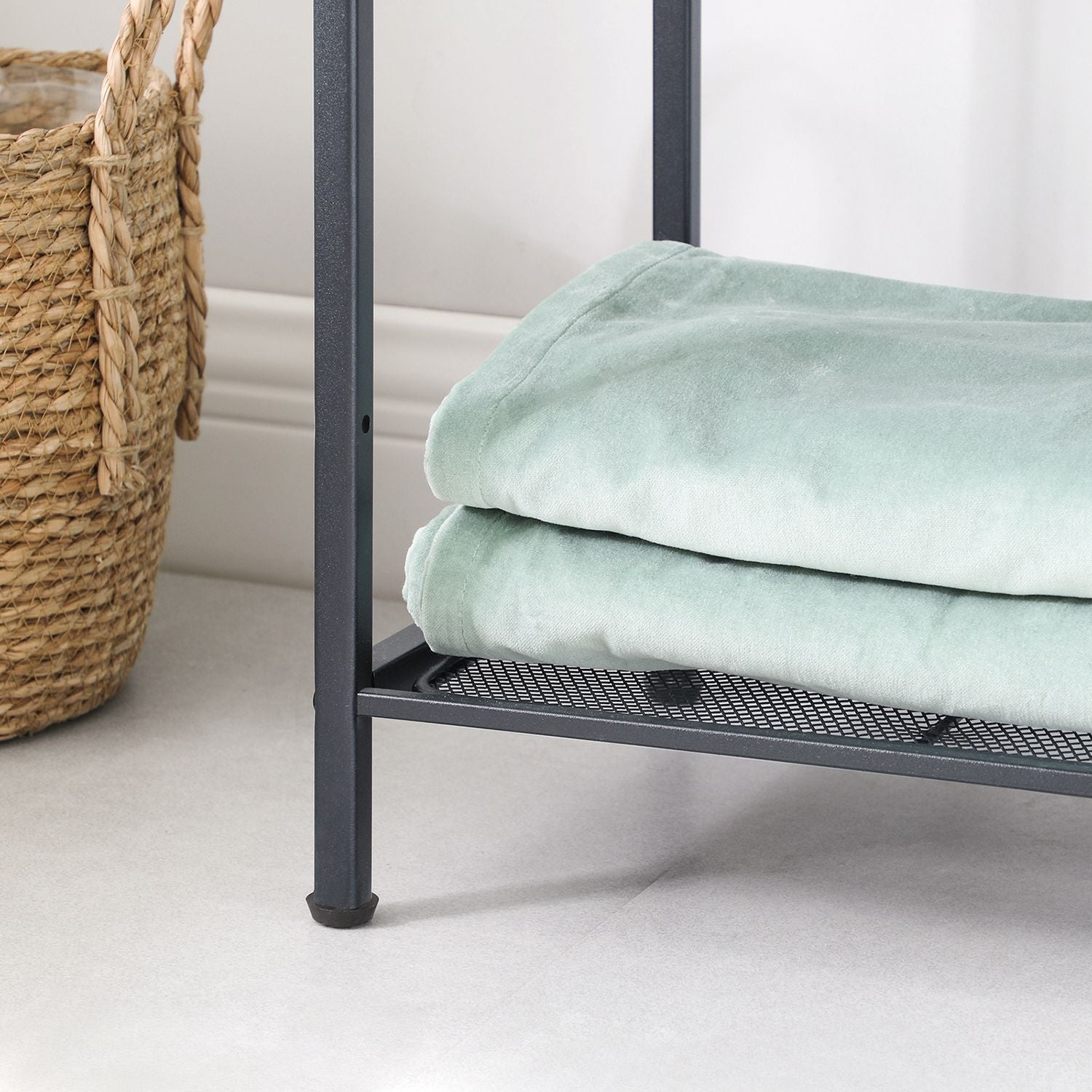 Side table - Bathroom rack - Bathroom shelf - Kitchen shelf - Black