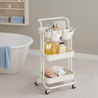 3-layer trolley, serving wagon, kitchen wagon with handle