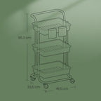 3-layer trolley, serving wagon, kitchen wagon with handle