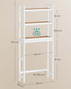 Bathroom shelf-3 levels-Bamboo-Cloudy White-natural color
