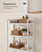 Bathroom shelf-3 levels-Bamboo-Cloudy White-natural color