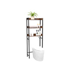 Bathroom rack - With 3 open shelves - Industrial - Brown/Black