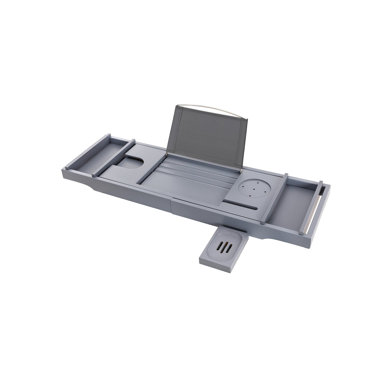 Bathing board - Bamboo bath rack - adjustable (75-109) x 23 x 4.5 cm - Gray