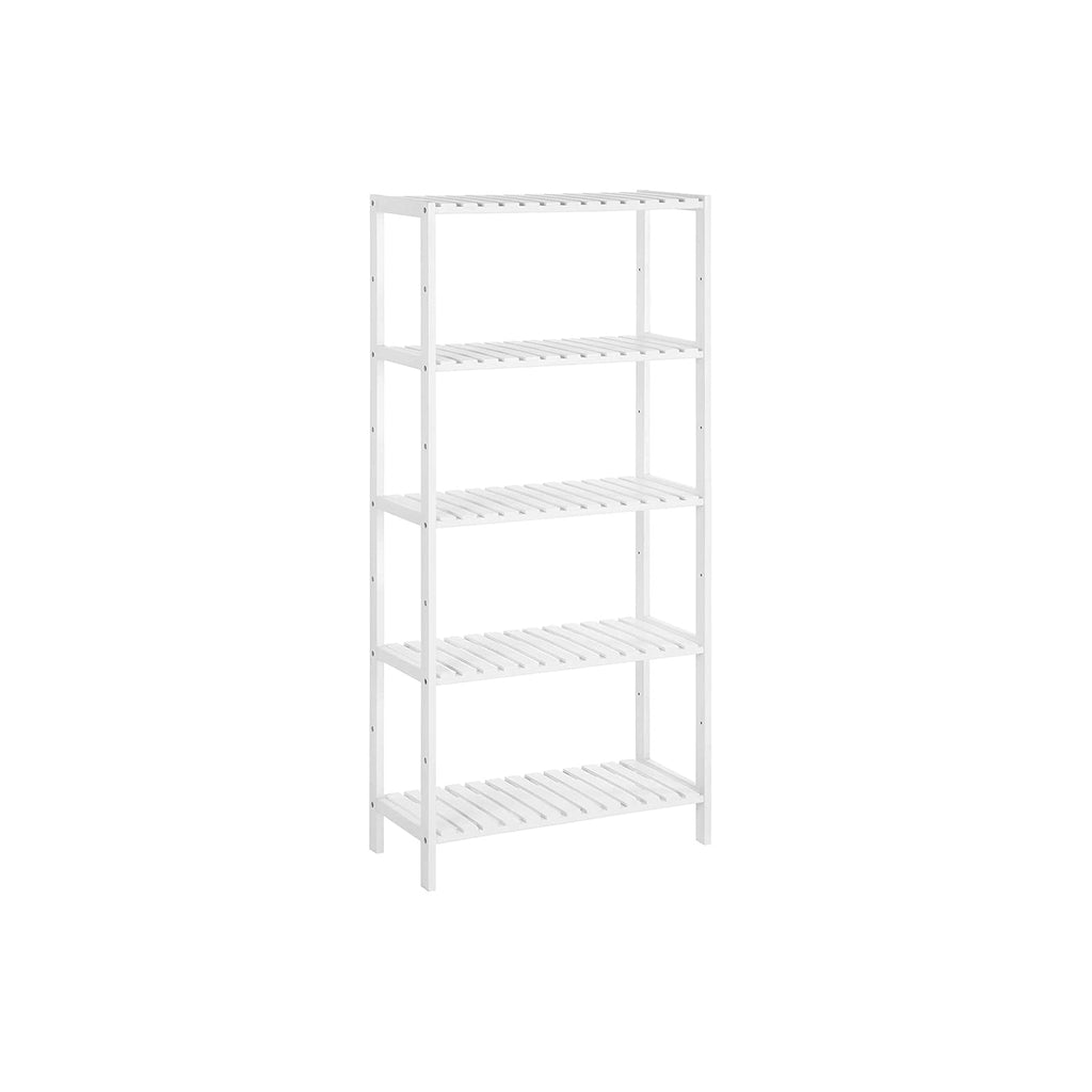 Bathroom rack - Bamboo rack with 5 shelves - White