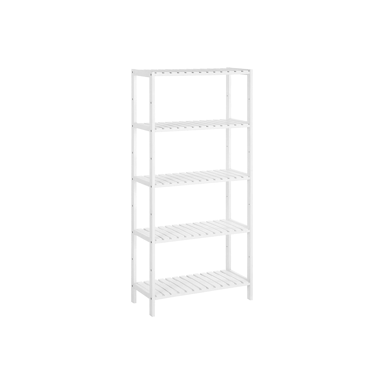Bathroom rack - Bamboo rack with 5 shelves - White