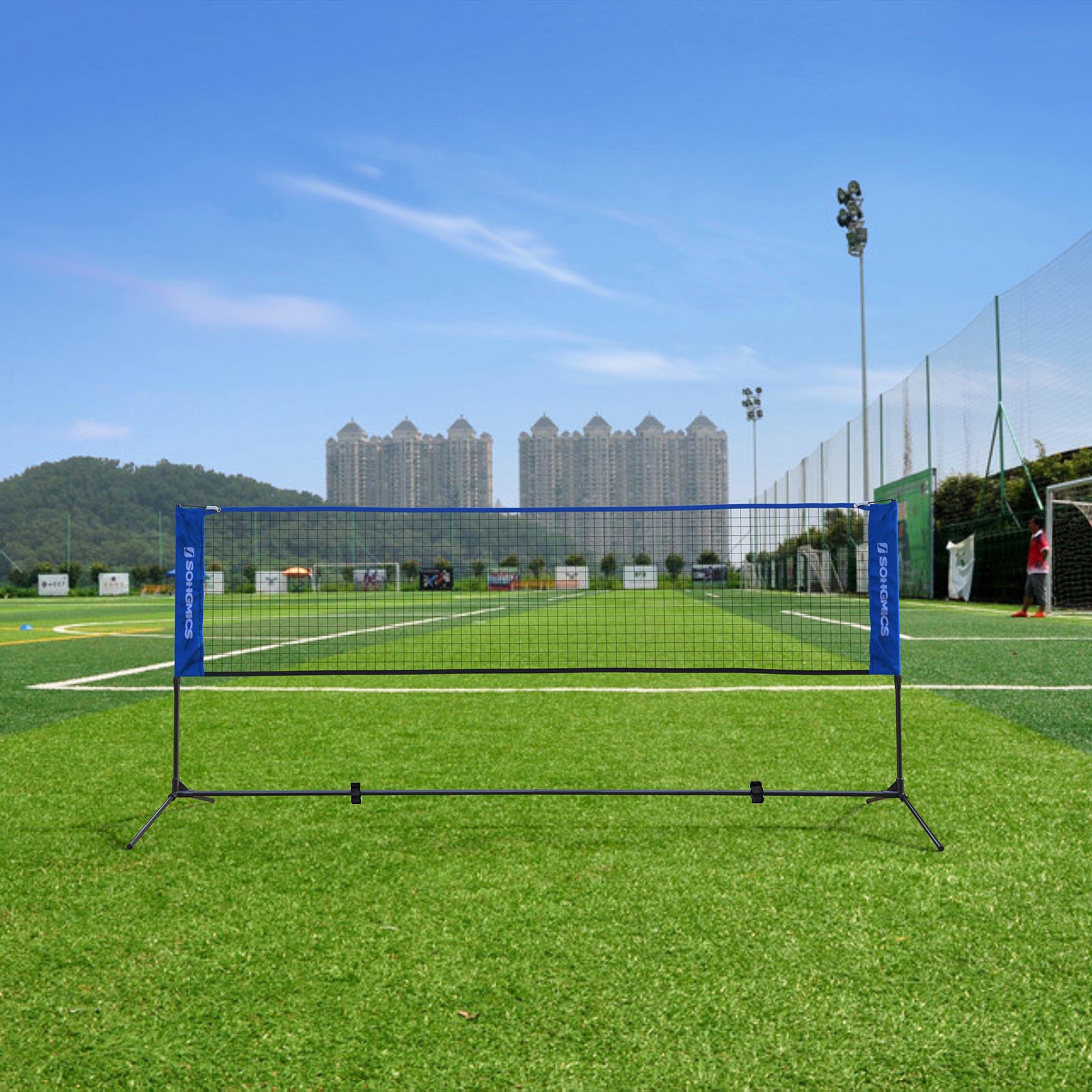 BadmintonNet - Adjustable tennis network - 3 meters - Blue