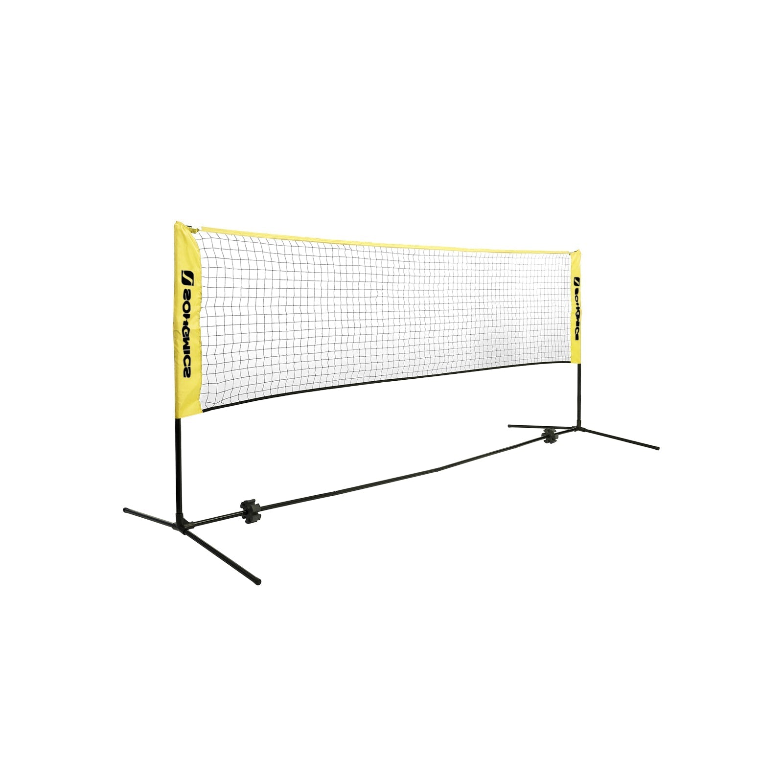BadmintonNet - adjustable tennis network - Including standard and carrier bag - Yellow/Black