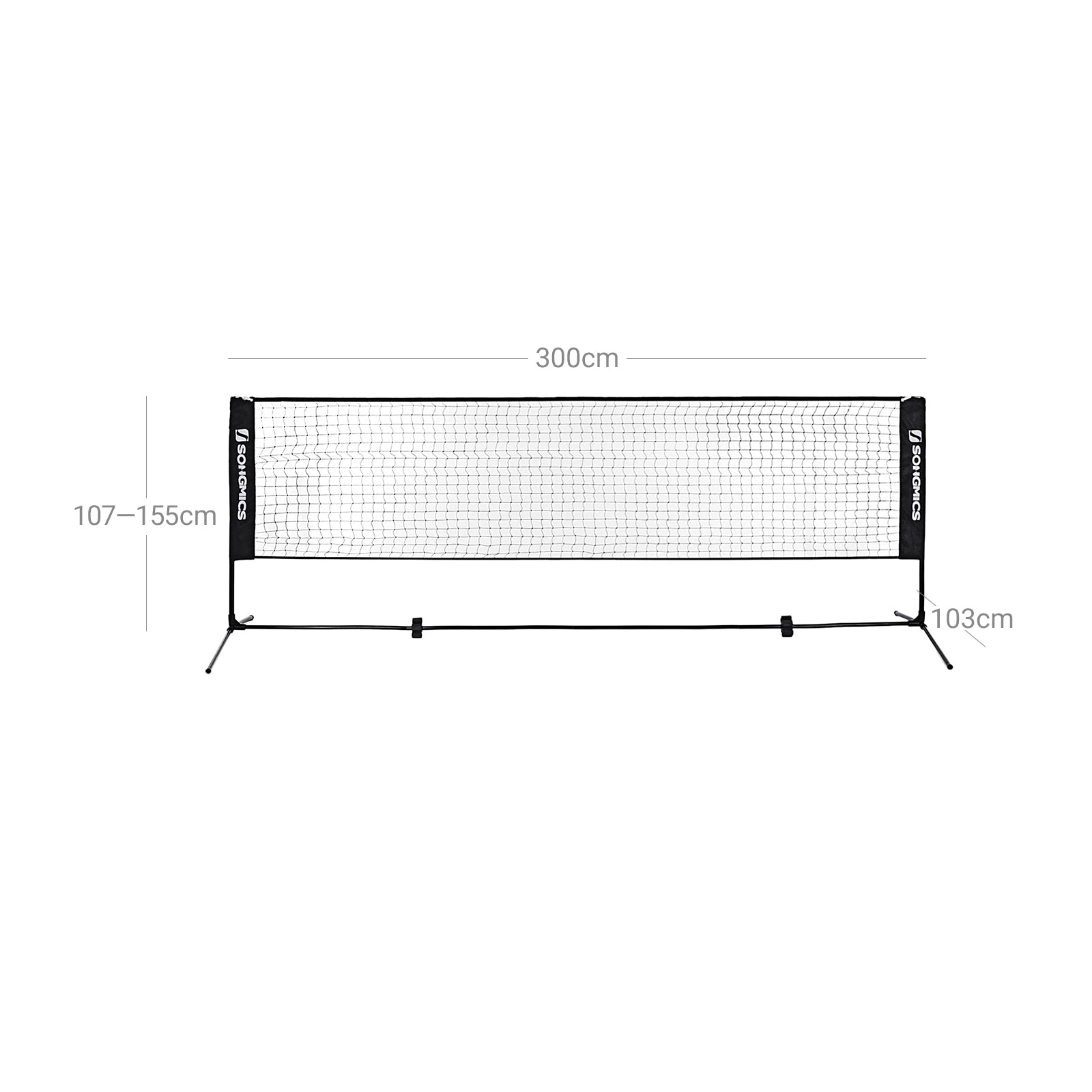 Badmintonnet - height adjustable - with standard