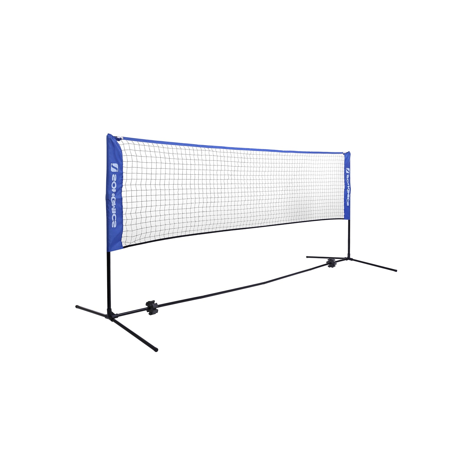 BadmintonNet - adjustable tennis network with iron frame and bag - blue