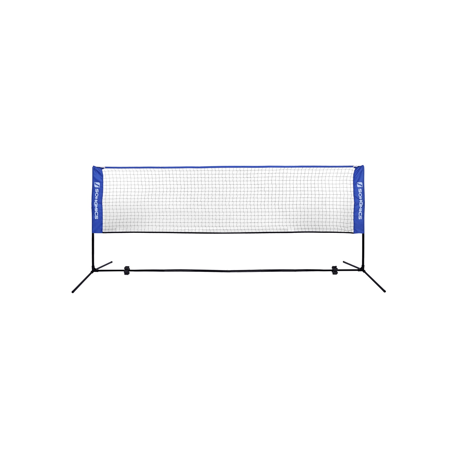 BadmintonNet - adjustable tennis network with iron frame and bag - blue