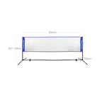 BadmintonNet - adjustable tennis network with iron frame and bag - blue