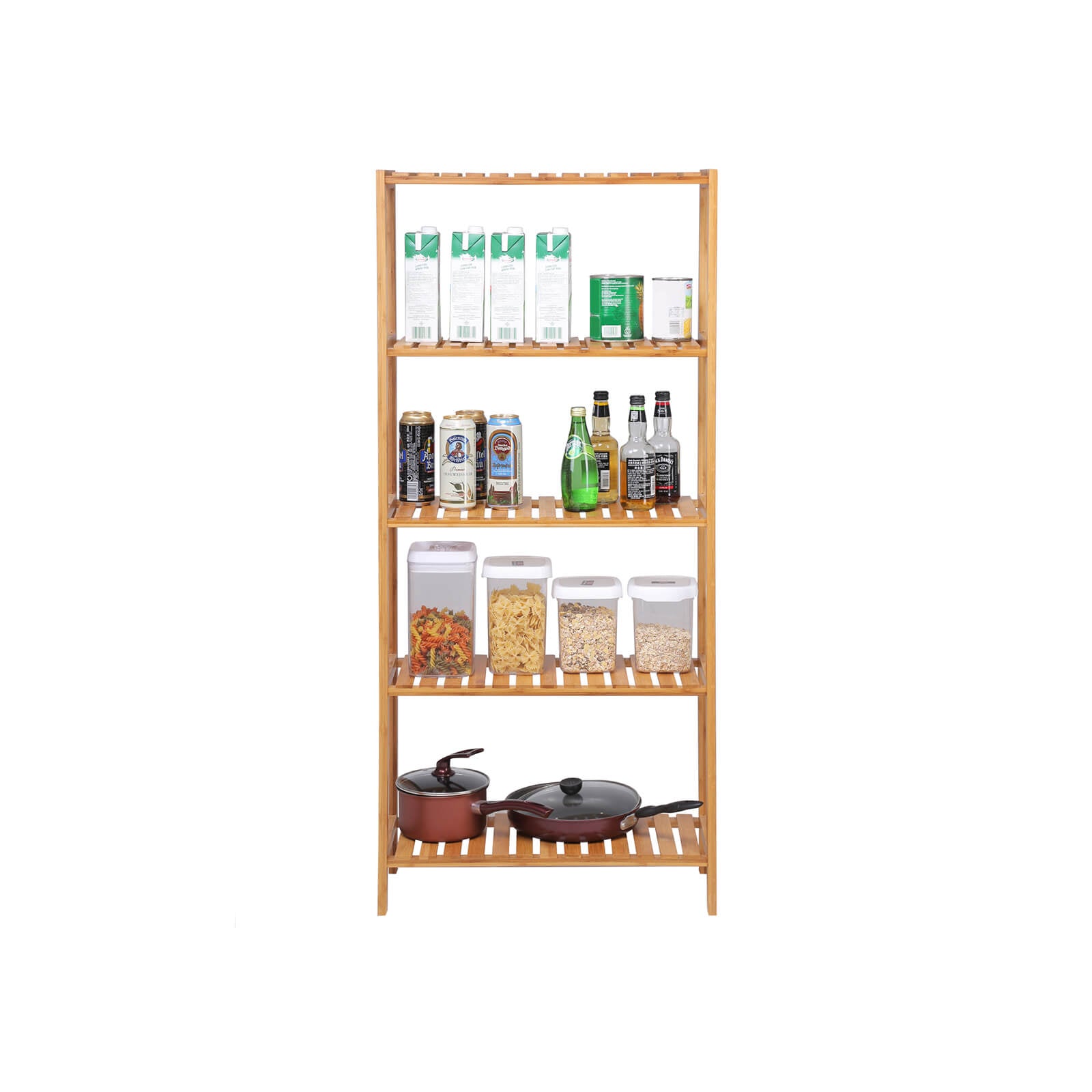 Bathroom board - 5 shelves - bamboo - natural