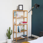 Bathroom board - 5 shelves - bamboo - natural