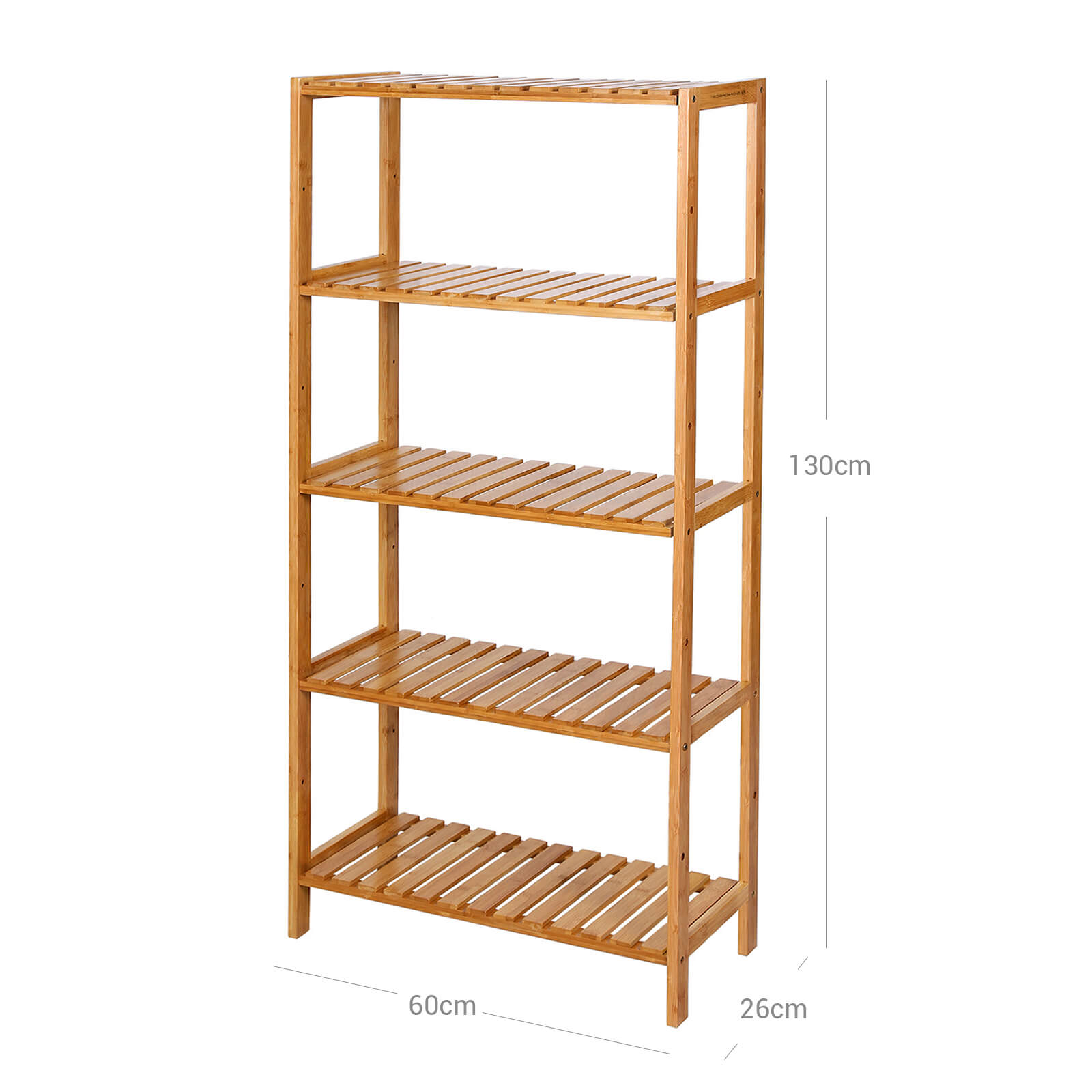 Bathroom board - 5 shelves - bamboo - natural