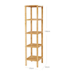 Bathroom rack - Bamboo - 5 floors - 33 x 33 x 146 cm - narrow