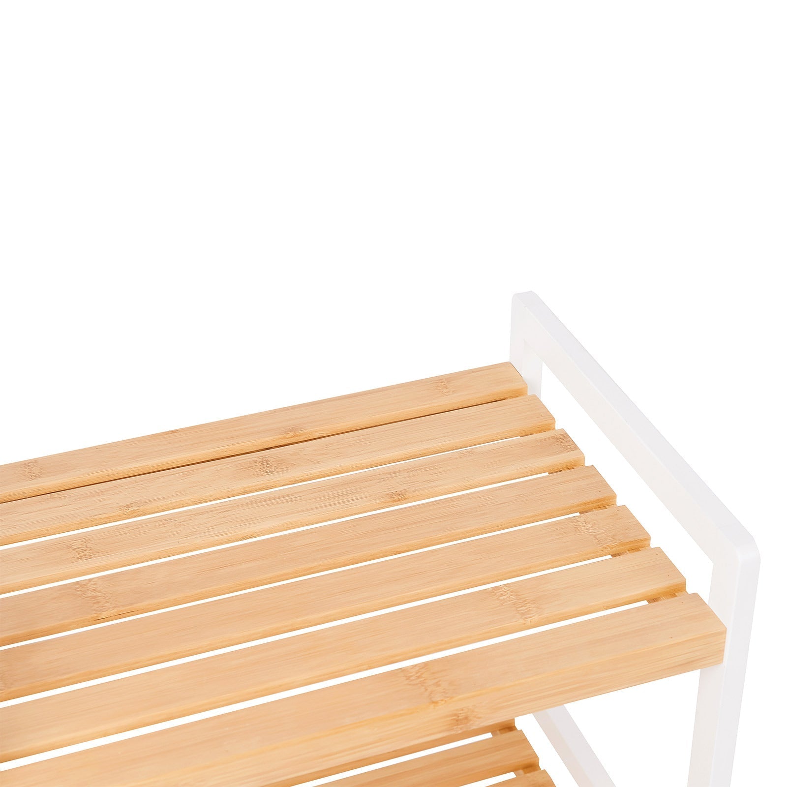 Bathroom rack - Bamboo rack with 4 shelves - natural/white