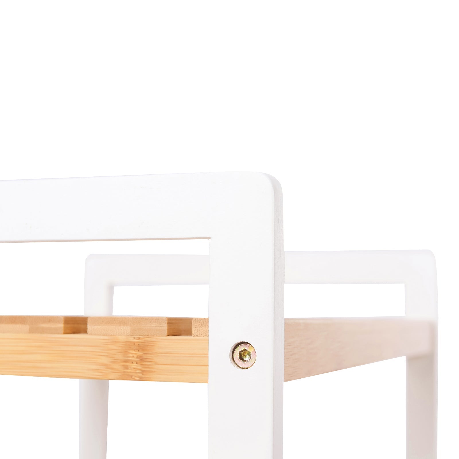 Bathroom rack - Bamboo rack with 4 shelves - natural/white