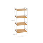 Bathroom rack - Bamboo rack with 4 shelves - natural/white