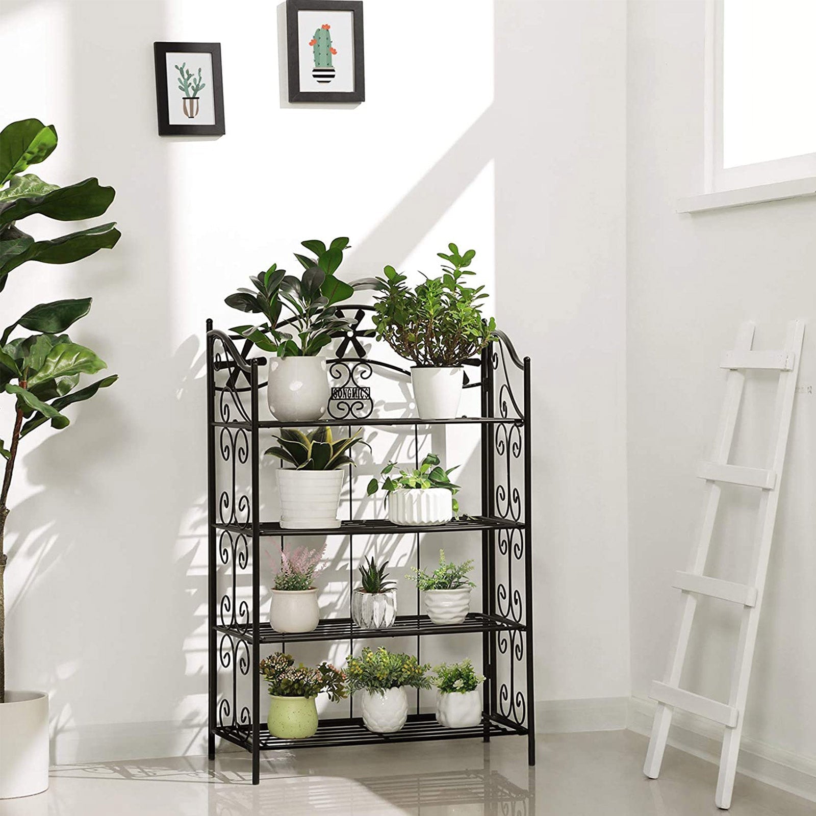 Bathroom rack - With 4 levels - Standing - Black