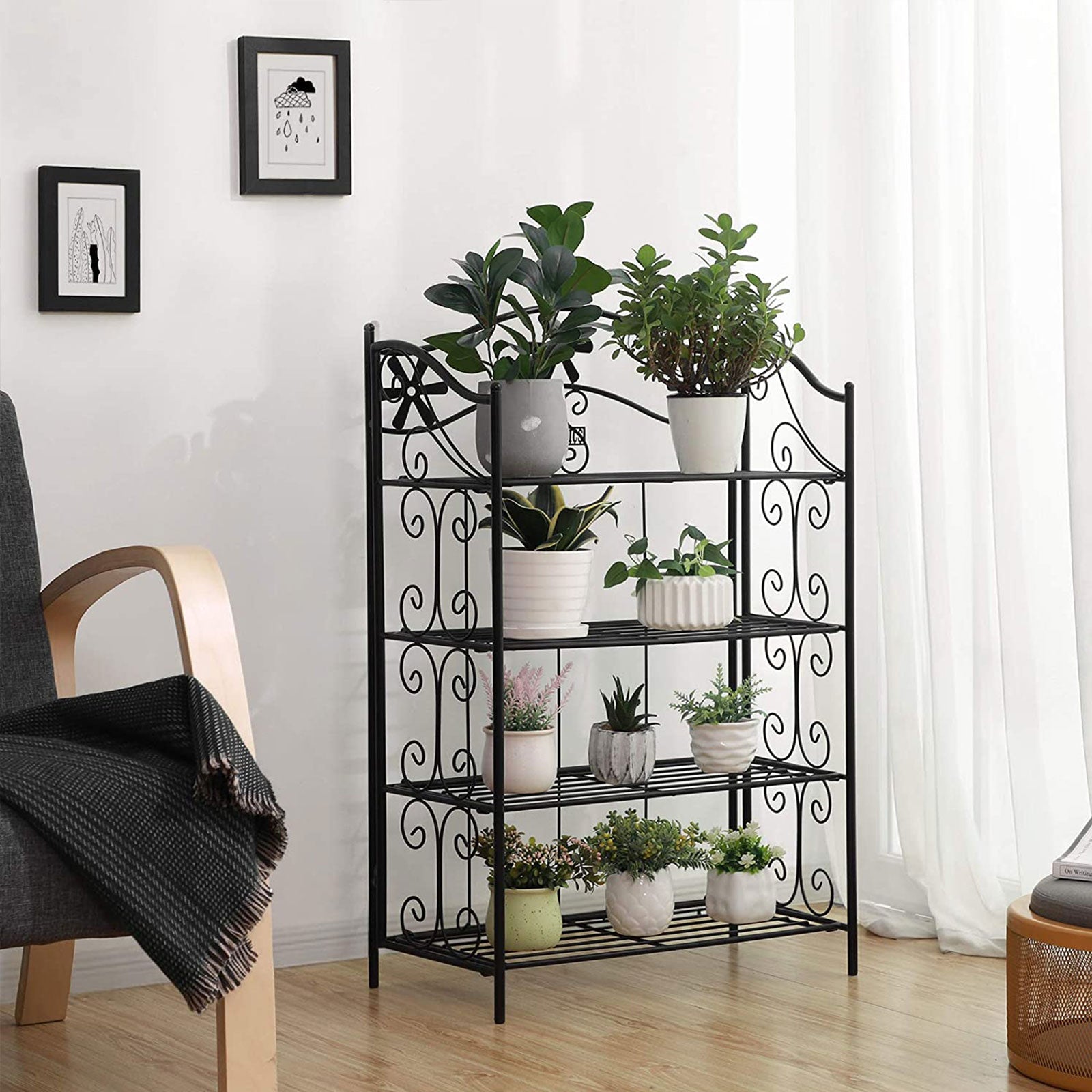 Bathroom rack - With 4 levels - Standing - Black