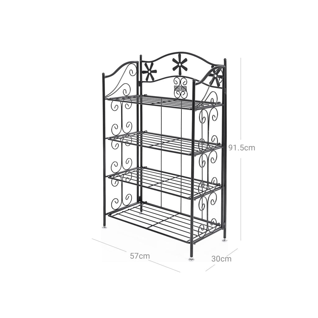 Bathroom rack - With 4 levels - Standing - Black
