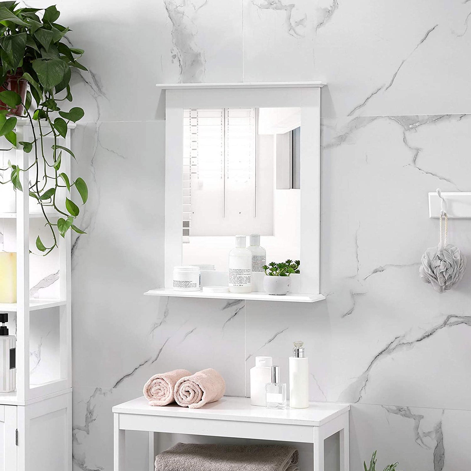 Bathroom mirror - With Plank