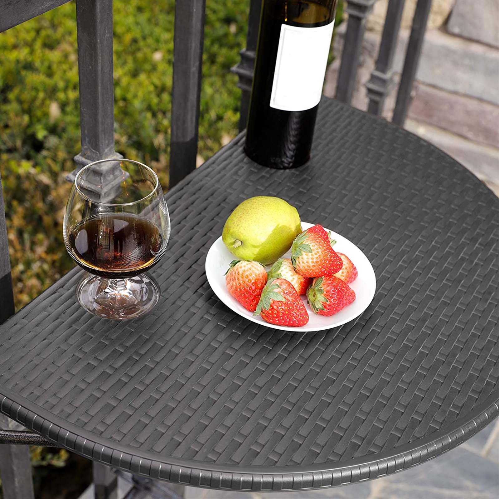 Balcony Hang table - Polyrotan - Black