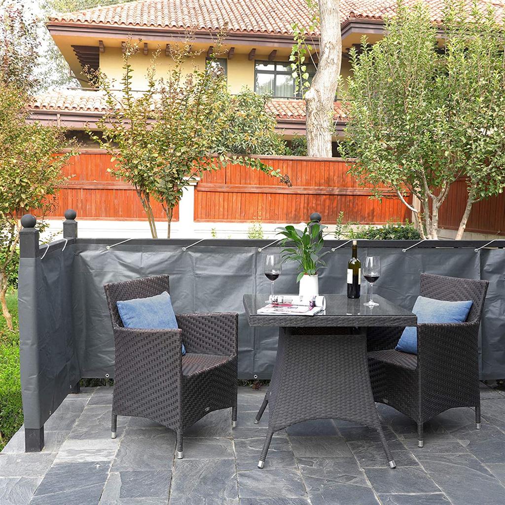 Balcony covering - Privacy protection - 6 x 0.9 m - Gray