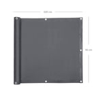 Balcony covering - Privacy protection - 6 x 0.9 m - Gray