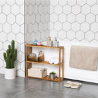 Bathroom rack - Wooden Cabinet - Bamboo - Adjustable shelves - Natural