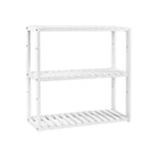 Bathroom rack - Plant rack - Bamboo - 3 adjustable shelves - White