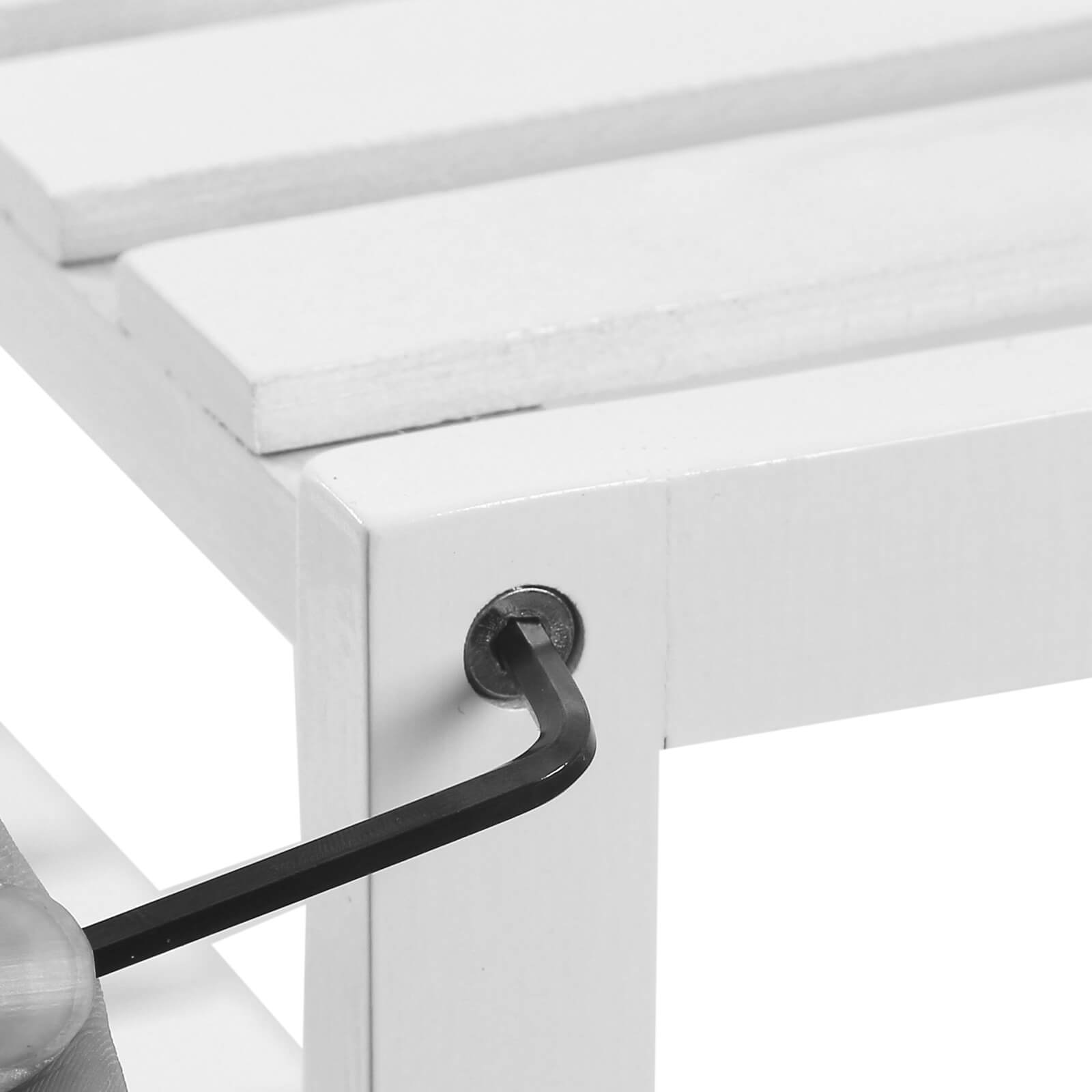 Bathroom rack - Plant rack - Bamboo - 3 adjustable shelves - White