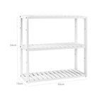 Bathroom rack - Plant rack - Bamboo - 3 adjustable shelves - White