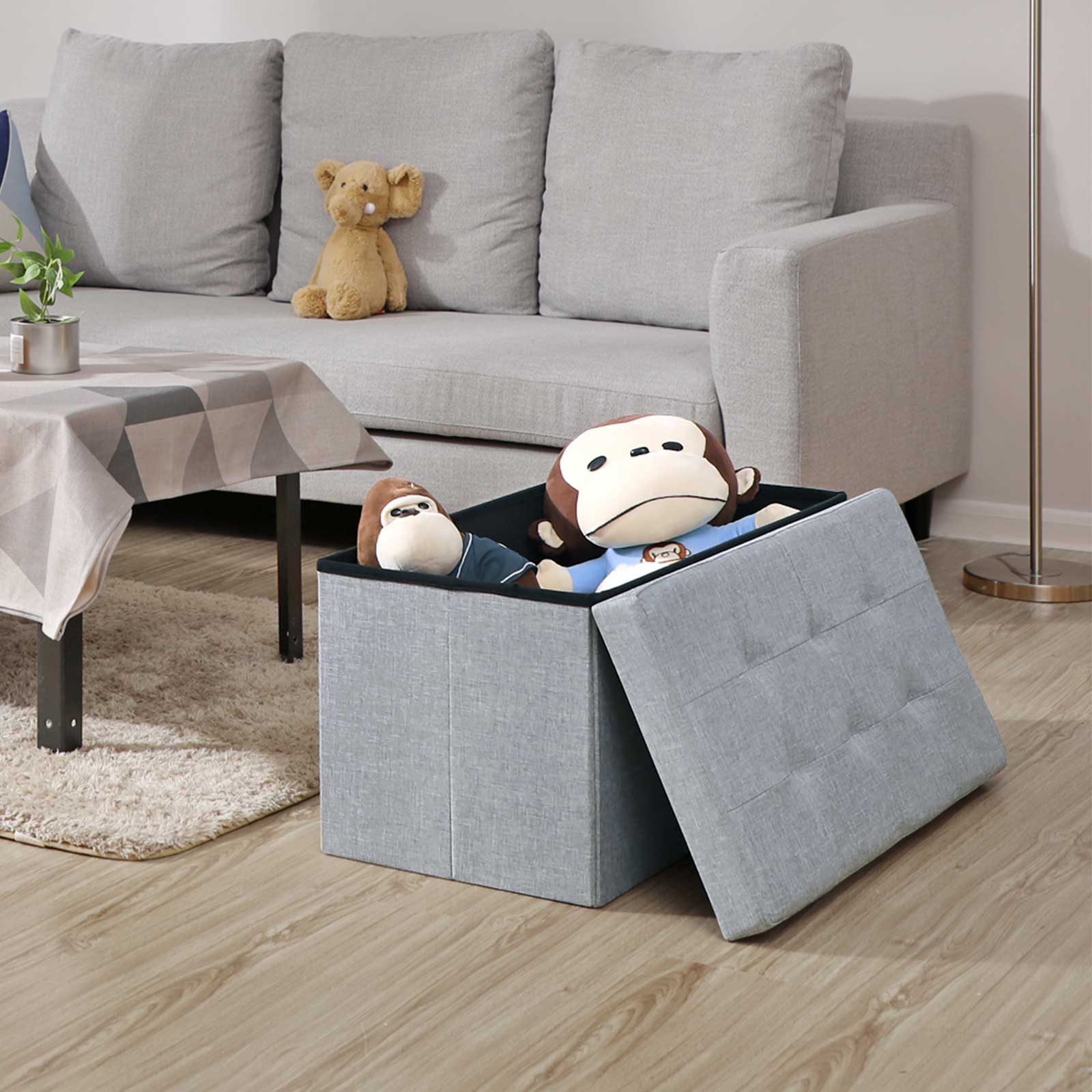 Sofa - 80 l - Foldable - 300 kg - 76 x 38 x 38 cm - light gray