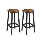 Bar stools - Set of 2 - Bar chairs with steel frame - Vintage brown/black