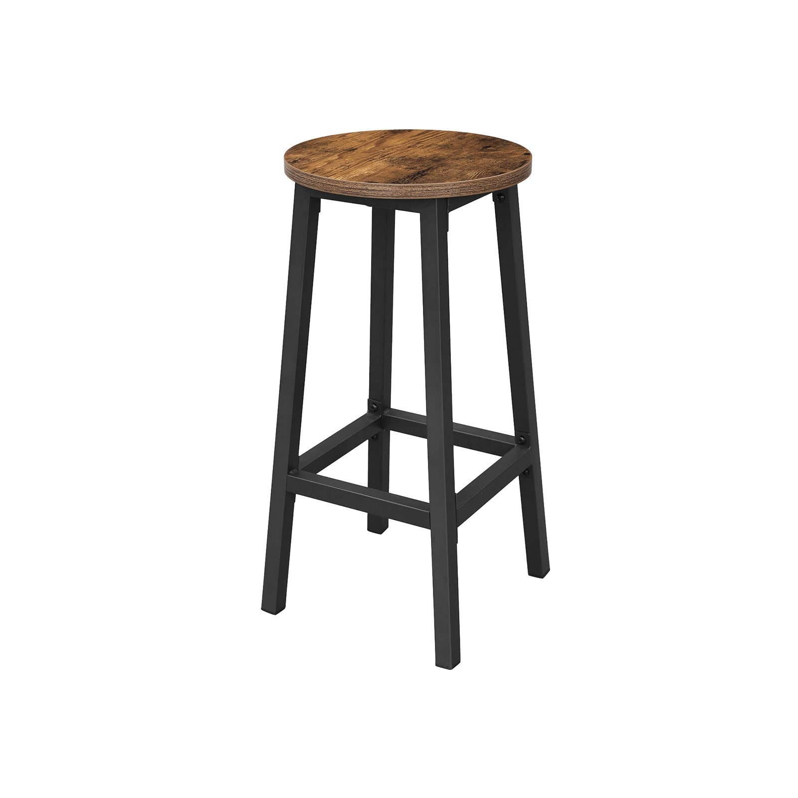 Bar stools - Set of 2 - Bar chairs with steel frame - Vintage brown/black