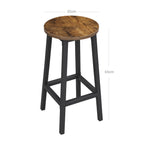 Bar stools - Set of 2 - Bar chairs with steel frame - Vintage brown/black