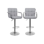 Bar stools - Set of 2 - with armrests - Gray