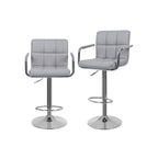 Bar stools - Set of 2 - with armrests - Gray